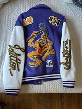 Wool Varsity Jacket With Leather Sleeves Baseball Bomber Jacket