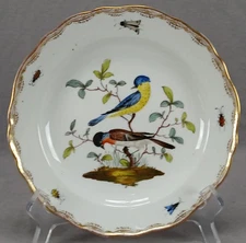 Meissen Hand Painted Birds Insects & Gold 8 1/4 Inch Plate Circa 1860-1924