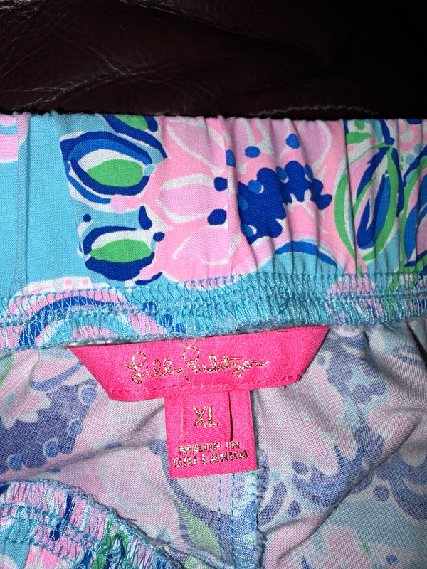 Lilly Pulitzer Women’s Tropical Floral Wide-Leg Pants Pink Blue Green XL