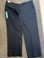 HAGGAR BLACK PREMIUM NO IRON TWILL 44x30 PANTS NWT B64 