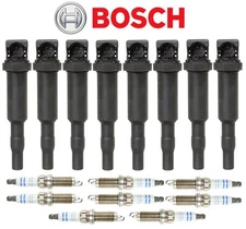 OEM Ignition Coil + Spark Plug Double Platinum (8set) Bosch for BMW V8 5 7 X5 X6