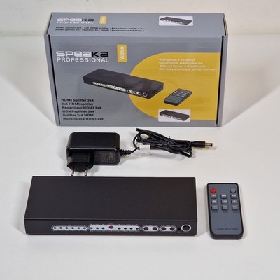 SpeaKa Professional 4 Port HDMI-Splitter mit Audio-Ports, mit Fernbedienung 3840