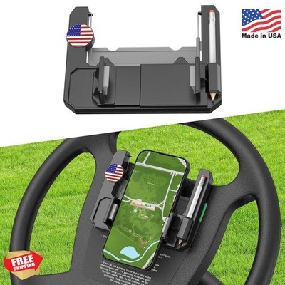 Golf Cart Steering Wheel Cell Phone Mount, Flip Up Phone Holder for Club Car, EZ