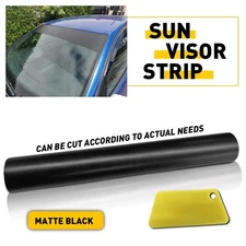 60"x 10" Car Windshield Banner Film Sun Strip Visor Premium Vinyl Decal Black