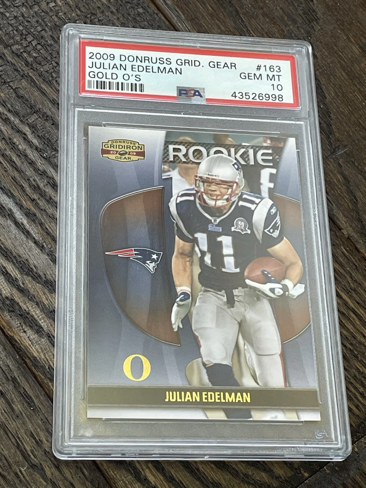 Julian Edelman Donruss Gridiron Gear #163 Gold Os