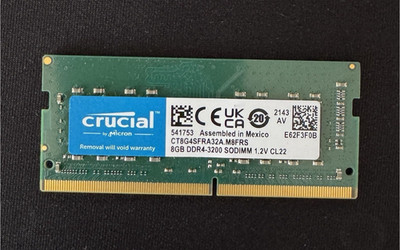Crucial 8GB DDR4-3200 SO-DIMM 260-Pin CL22 Laptop RAM CT8G4SFRA32A