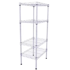 Silver 4-Tier Heavy Duty Steel Freestanding Garage Storage Shelving Unit (9.84 I