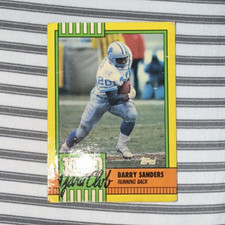 Topps 1990 Barry Sanders #3 Detroit Lions 1000 Yard Club Football Card