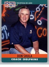 1990 Pro Set #185 Don Shula Dolphins