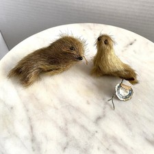 2 Vintage 1970&rsquo;s A. Burgen Oslo Toy Stuffed Miniature Seal Figures Real Fur