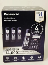 Panasonic Cordless Phone System Answering Machine 4 Handset Bluetooth Call Block