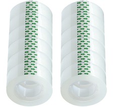 Transparent Tape Refill Rolls for Dispenser, Tear by Hand,12 Rolls x 900 inches