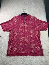 Daniel Cremieux Men's Polo Shirt Large Cotton Floral Classic Fit