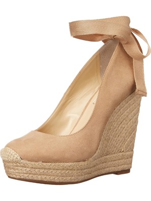 JESSICA SIMPSON Womens Beige 1'' Platform Zexie Toe Wedge Espadrille Shoes 6.5 M