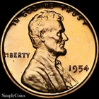 1954 Lincoln Wheat Cent Penny PROOF RED RD 1c