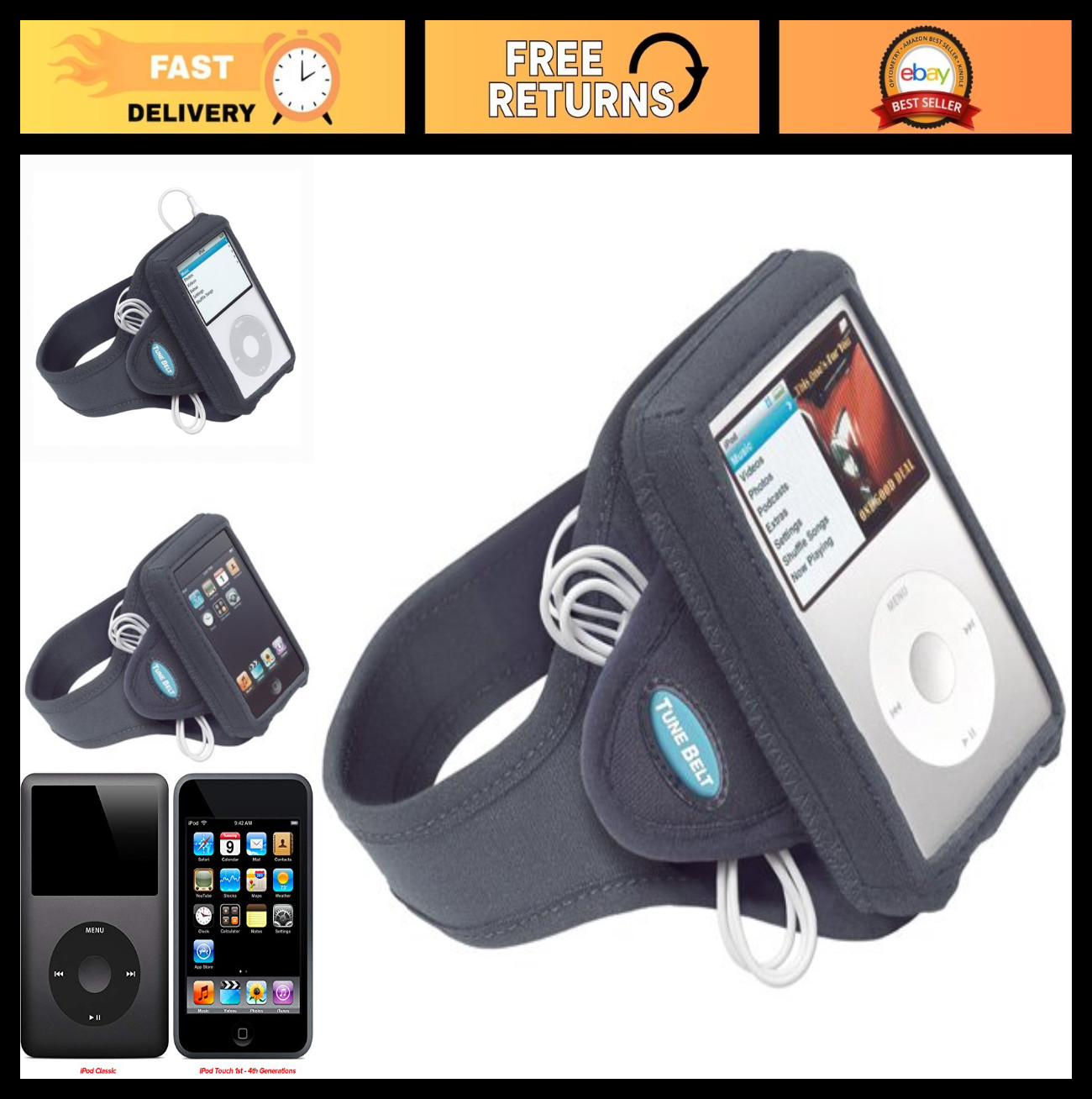 Adjustable Armband for iPod Classic & Touch 4th Gen - Workout & Running Accessor