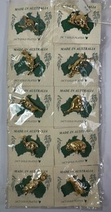 Authentic 24ct Gold Plated Australian Souvenir Lapel Pin Animals Lot of 10