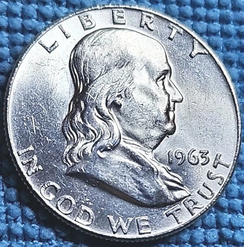 1963 D Franklin Half Dollar ■ GEM/BU ■ #3881 ■ Full Bell Lines