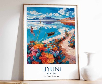7_Uyuni Print, Uyuni Reiseposter, Bolivien Reisedruck, Tropical Decor, Botani