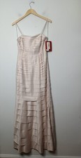 NEW JS Collections Beige Champagne Full Length Formal Dress Size 6