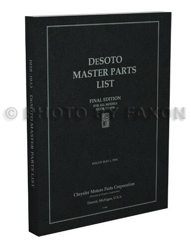 DeSoto Parts Book 1928 1929 1930 Mail order cheap 1931 Soto De C 1933 Large discharge sale 1932 Master