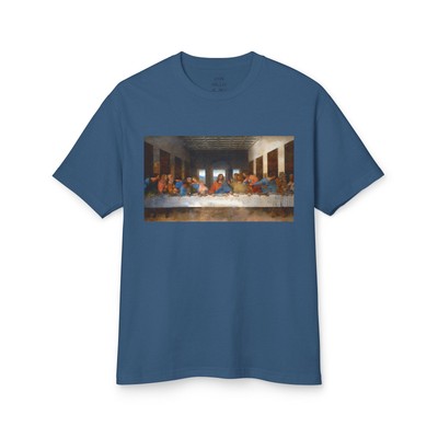 Unisex Garment Dyed Graphic Tee of The Last Supper painted by Leonardo
