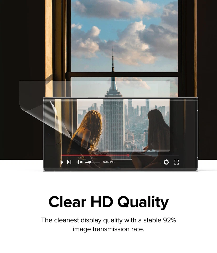 Protector de pantalla para Samsung Galaxy S22 Ultra 5G | Ringke [doble película fácil] 2 PK Foto 4 de 4