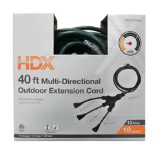 HDX Total 40 ft. 16/3 Multi-Directional Outdoor Extension Cord, Green