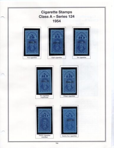 US 1953 CIGARETTE REVENUE STAMP COMPLETE COLLECTION IN HINGELESS MOUNTS - Picture 3 of 19