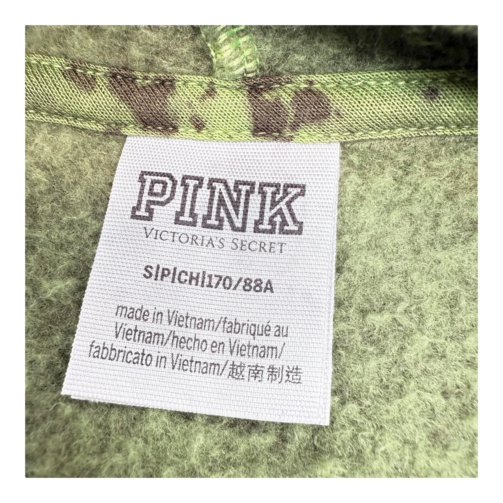 UNDERCOVER Felpa con cappuccio ROSA Victoria's Secret pullover stampa grafica grunge punk tinta verde S