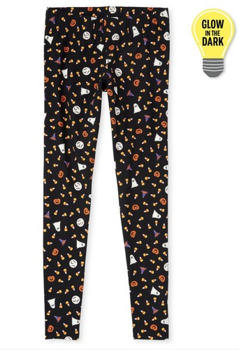 NUEVO CON ETIQUETAS Damas S Halloween Leggings Caramelo Maíz Calabazas Brillan en la Oscuridad A Juego - Imagen 4 de 5