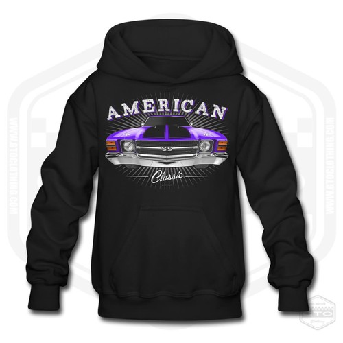 Children's 1971 Chevrolet Chevelle American Muscle Car Hoodie - Picture 6 of 19
