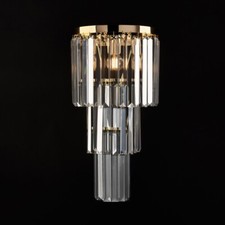 Image of Luxury Classic Design Transparent Crystal Wall Light 2 Lights Bon-533
