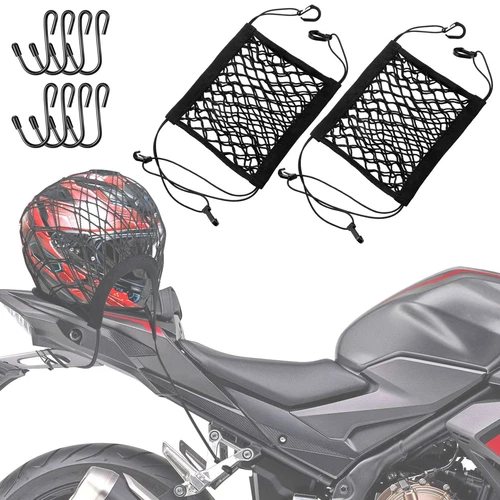 Upgrade Cargo Net for Motorcycle Helmet Storage,10"X11"High-Elastic Double Layer