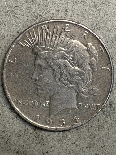 1934 Peace Silver Dollar AU