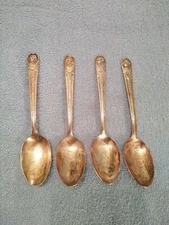 4 Vtg Rogers Presidential Series Silverplate Spoons