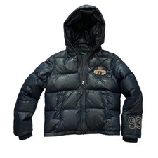Benetton Large 8-9 Down Feather Puffer Rugby Jacket Navy