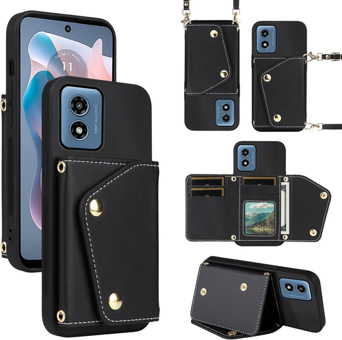 Luxury Wallet Case for Motorola Moto G Play 2024 4G with Thin Slim Flip Purse &
