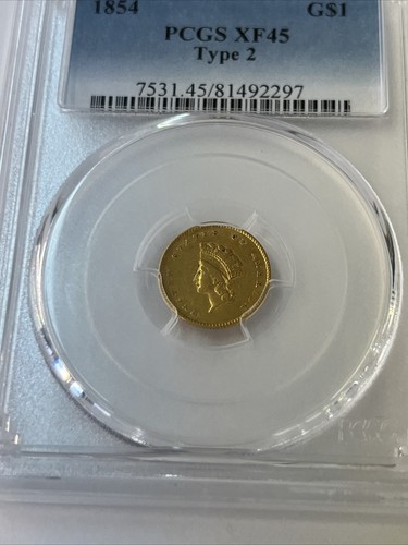 1854 G$1 PCGS XF45 Type 2 - Picture 2 of 5