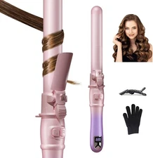 Rotating Curling Iron -28mm 1.1 Inch Automatic Curling Iron For Medium/Long Hair
