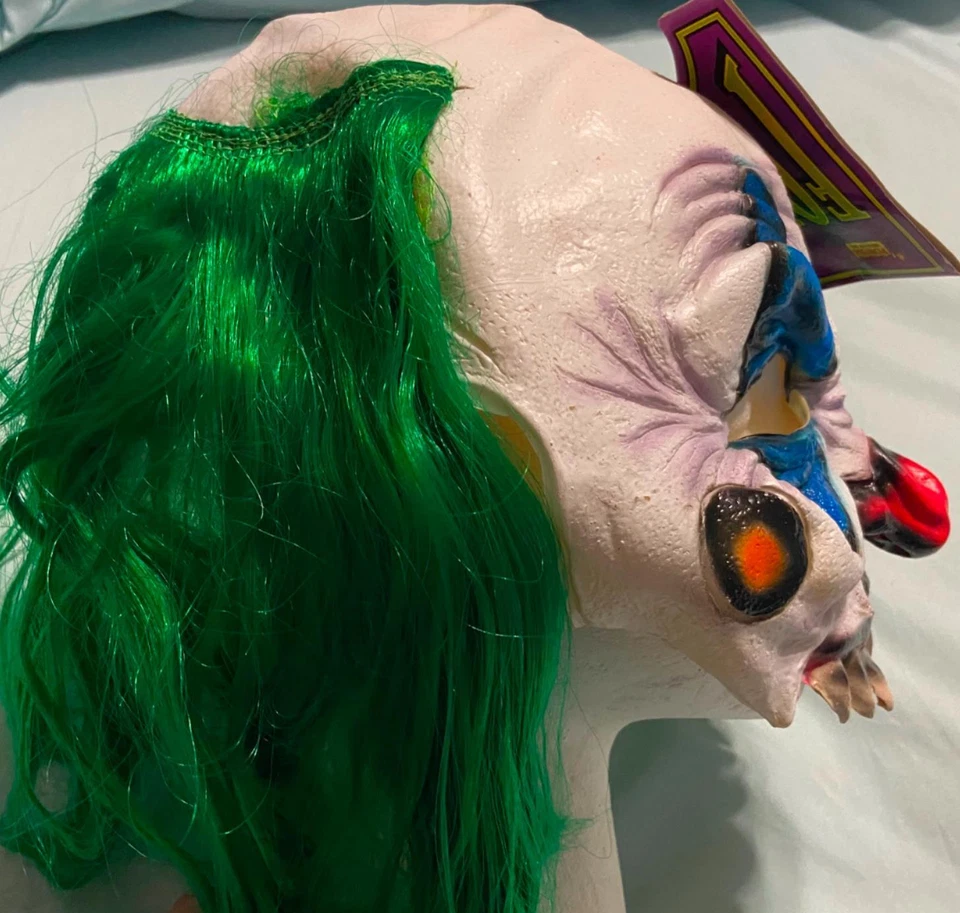 Scary Clown Forum Horror Latex Mask Universal Studios Costume Half Face NWT - Image 4 of 4