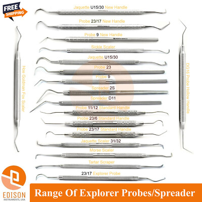 Dental Tartar Calculus Remover Explorer Probe Scraper Examination Teeth Cleaning