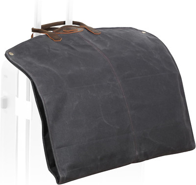 Polare 43  Waxed Canvas Leather Trim Garment Bag - Waterproof Travel Suitcase