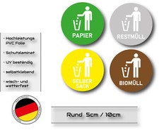 Aufkleber Set Mülltrennung Recycling Müllei...