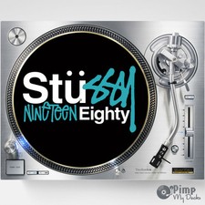 STUSSY 1980 DJ SLIPMATS / SLIP MATS x2 - 6 COLOURS HIP HOP / GRAFFITI / TECHNICS