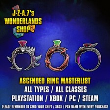 PS/XBOX/PC Tiny Tina's Wonderlands ASCENDED RING LIST GOD GEAR CUSTOM LEGIT