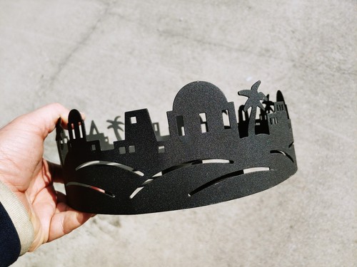 Vintage Star of David Jewish BETHLEHEM Black Metal Candle Holder Tealight ❤️m13 - Picture 3 of 10