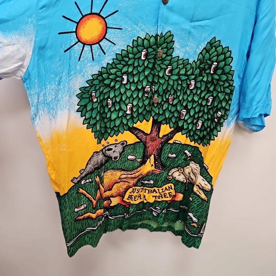 Camisa de Colección Mambo Loud Cerveza Australiana Canguro Árbol Reg Mombassa Para Hombres Mediana Foto 3 de 4