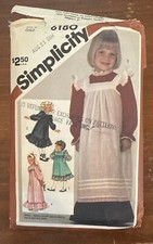 VINTAGE SIMPLICITY  6180 GIRLS SZ 6 DRESS AND PINAFORE  SEWING UNCUT