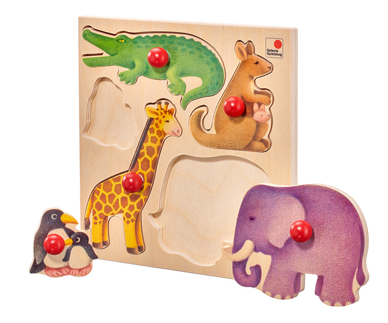 Selecta Game Puzzle Wooden Puzzle Zoo Puzzle Wooden Toy Toddler Game 62046 - Image 2